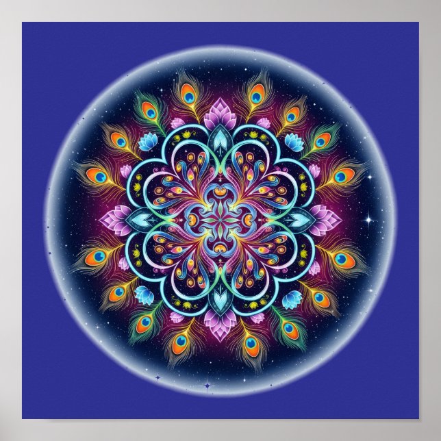 Affiche de décoration murale mandala cosmique (Devant)