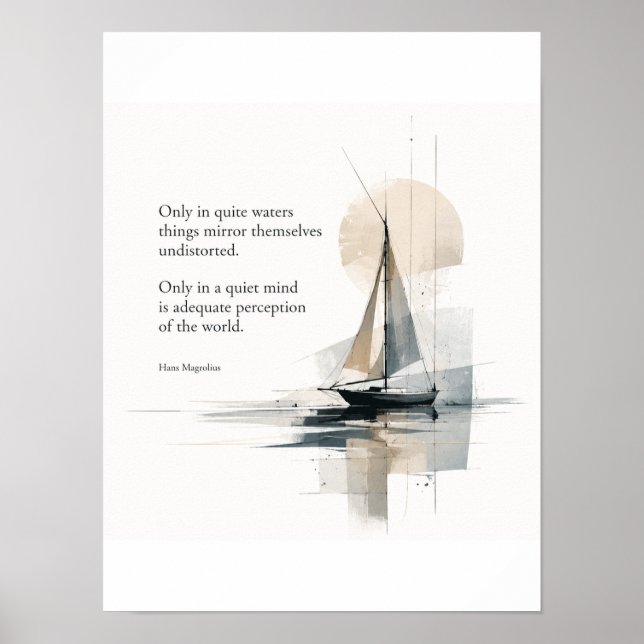 Affiche de décoration murale nautique minimale ave (Devant)