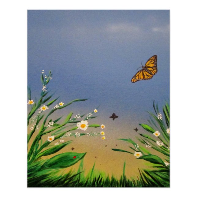 Affiche de décoration murale Papillon serein ciel  (Devant)