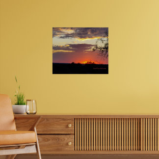 Affiche de décoration murale Sunset Texas Hill Cou