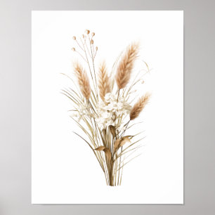 Affiche de décoration neutre de botanique boho d'h