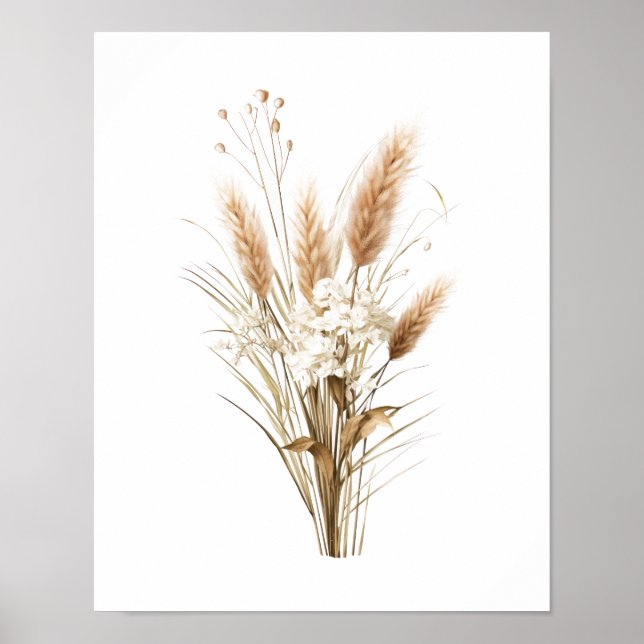 Affiche de décoration neutre de botanique boho d'h (Devant)