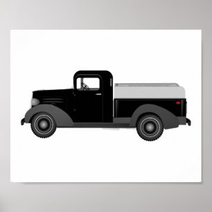 Affiche de décoration pour enfants avec camion vin