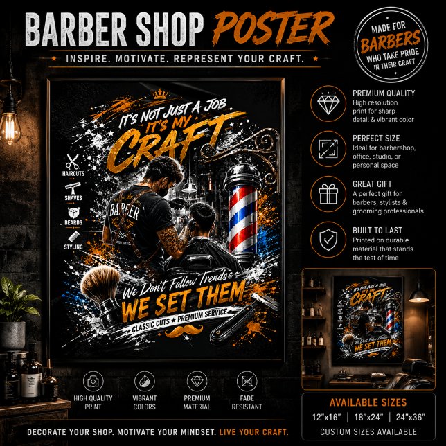 Affiche de décoration pour salon de coiffure (Créateur téléchargé)
