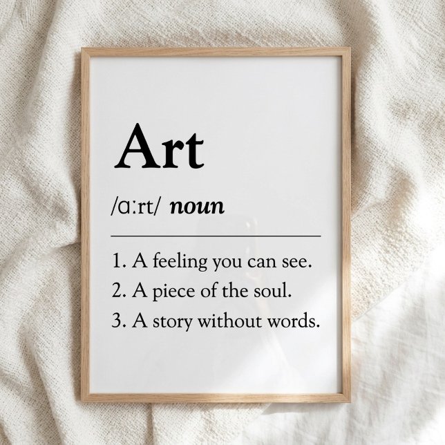 Affiche de définition de dictionnaire d'art person (Fully customizable art dictionary definition wall art)