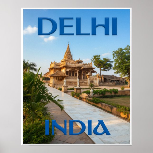 Affiche de Delhi, Inde (Devant)