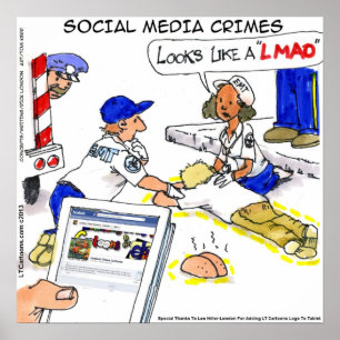 Affiche de délits drôles sur les réseaux sociaux