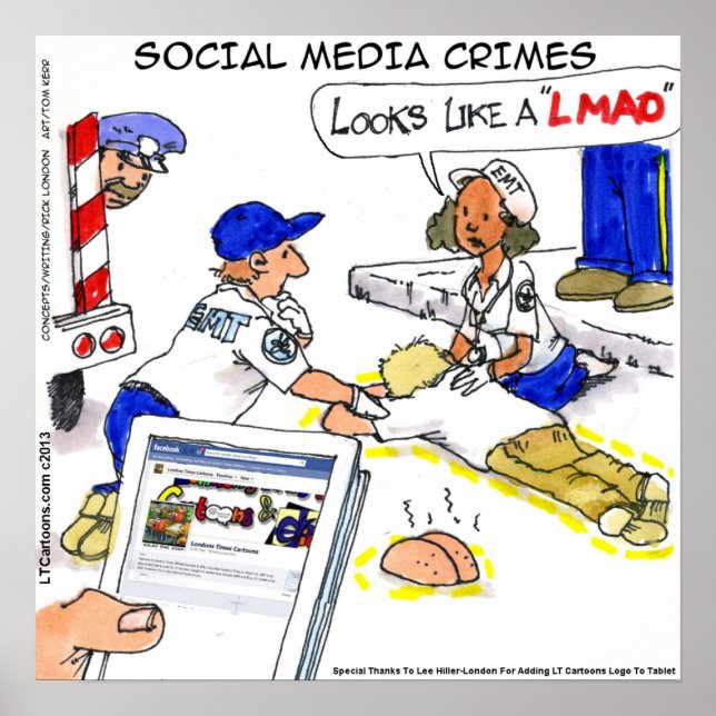 Affiche de délits drôles sur les réseaux sociaux (Devant)