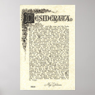 Affiche de DESIDERATA par Ehrmann maximum -