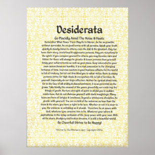 Affiche de DESIDERATA par Ehrmann maximum BEAUCOUP