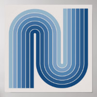 Affiche de design à double arche géométrique rétro