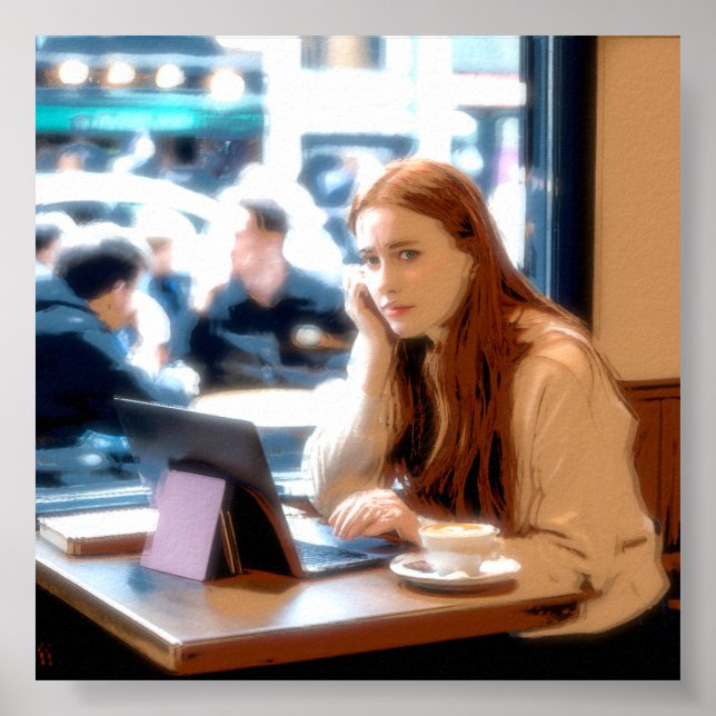 Affiche de design d'art mural "Triste Café" (Devant)