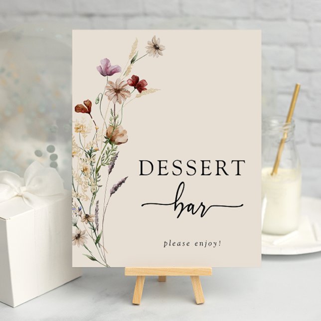 Affiche de dessert floral bohème (Boho Floral Dessert Poster
)