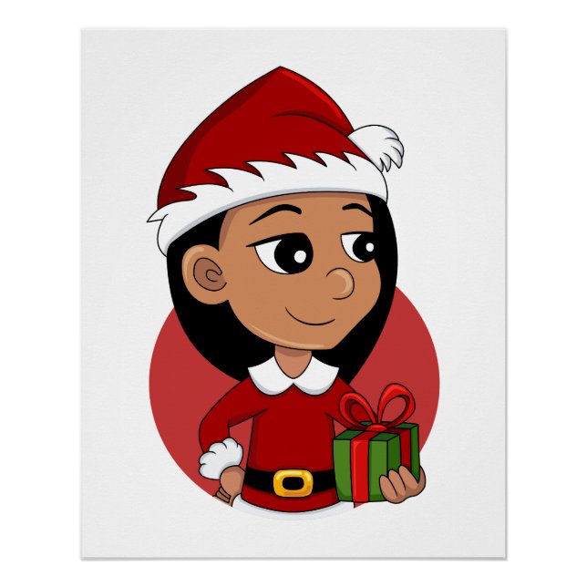 Affiche de dessin animé de la fille de Noël (Devant)