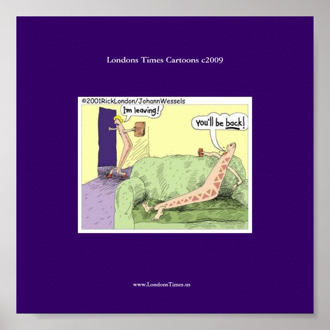 Affiche de dessin animé drôle sur les relations bo (Devant)