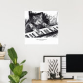 affiche de dessin de chat clavier (Home Office)
