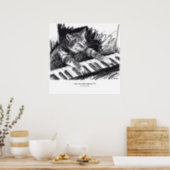 affiche de dessin de chat clavier (Kitchen)