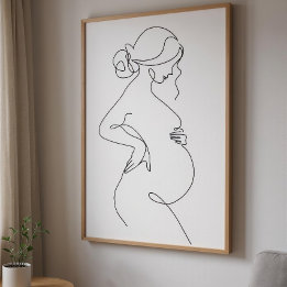 Affiche de dessin de ligne abstraite minimaliste m