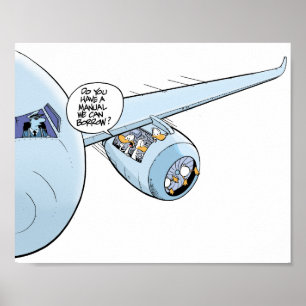 Affiche de dessin d'Humour de l'aviation