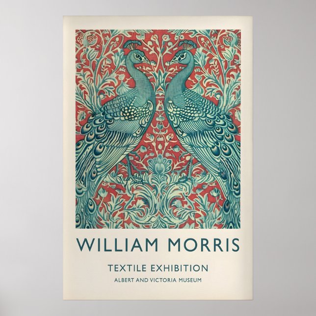 Affiche de deux paons William Morris Art mural ten (Devant)