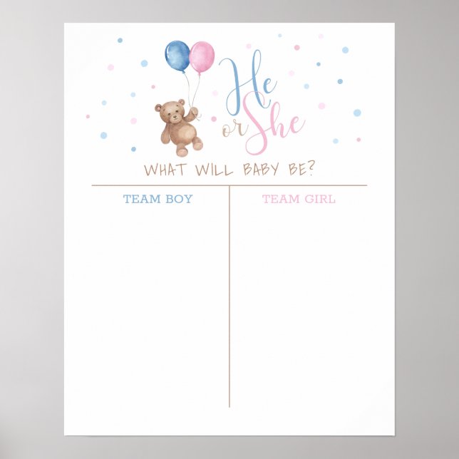 Affiche de devinette de révélation du sexe de bébé (Devant)