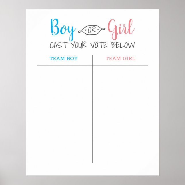 Affiche de devinette de sexe de bébé garçon ou fil (Devant)