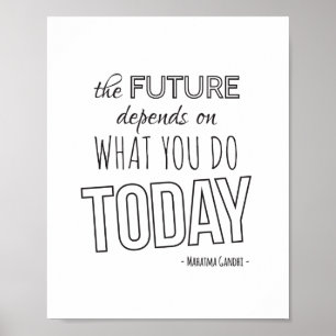 Affiche de devis inspirante L'avenir tendance blan