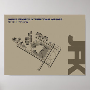 Affiche de diagramme d'aéroport de Kennedy (JFK)