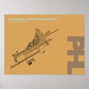 Affiche de diagramme de l'aéroport de Philadelphi