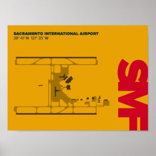 Affiche de diagramme de l'aéroport de Sacramento