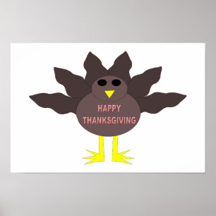 Affiche de dinde plumée de Thanksgiving
