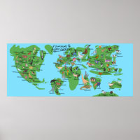 Affiche de dinosaure - Le Monde du Crétacé tardif