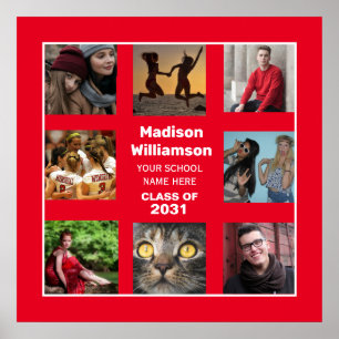 Affiche De Diplôme 8 Collage De Photos Classe De L