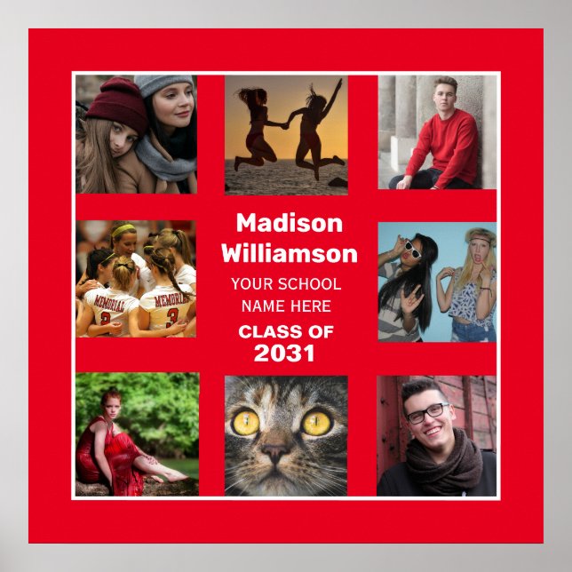 Affiche De Diplôme 8 Collage De Photos Classe De L (Devant)