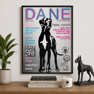 Affiche de Dogue Allemand pour vendeur de chiots