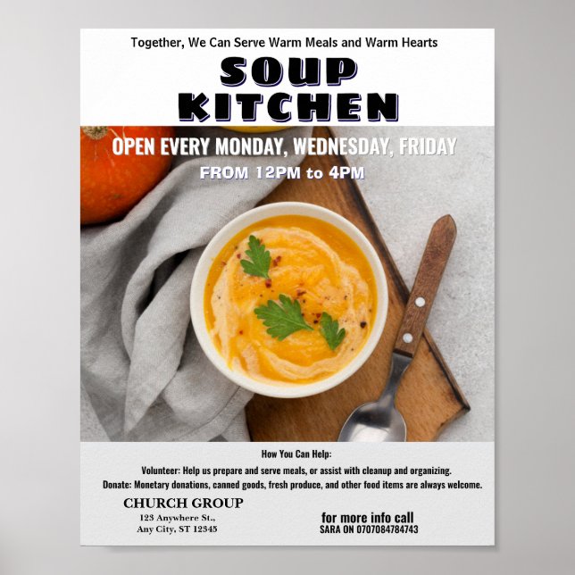 Affiche de don et de bénévolat pour la soupe popul (Devant)