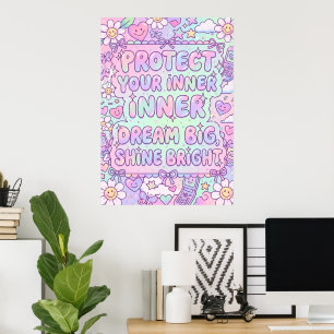 Affiche de doodle art Protégez Votre Paix Bien-ê