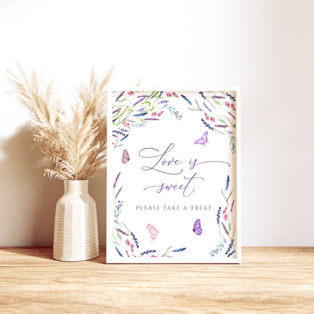 Affiche de douche de mariée florale lavande Love i (Créateur téléchargé)