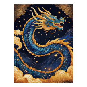 affiche de dragon chinois