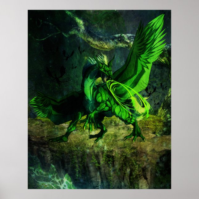 affiche de dragon vert (Devant)