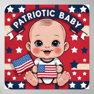 Affiche de drapeau bébé patriotique pour nouveau-n