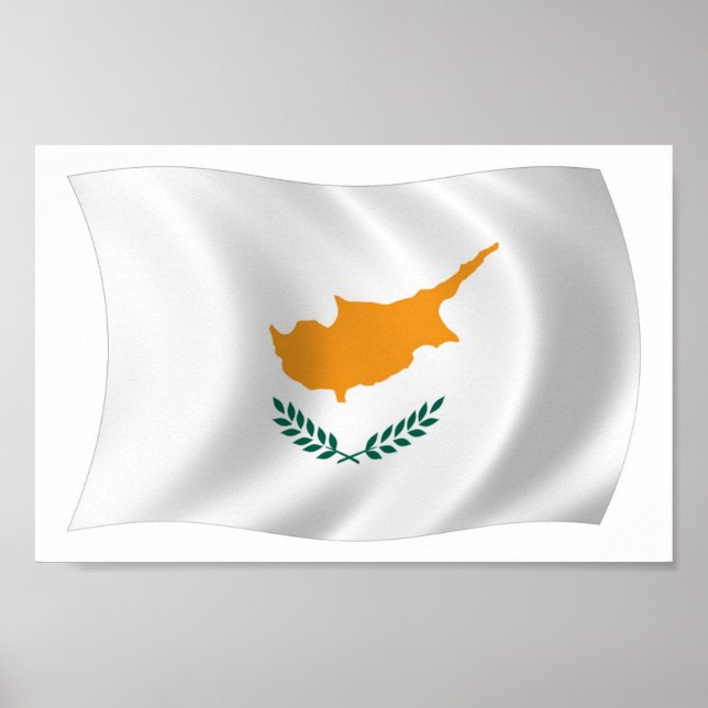 Affiche de drapeau de Chypre (Devant)