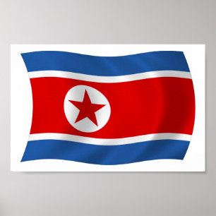 Affiche de drapeau de Corée du Nord