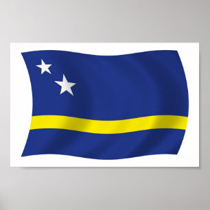 Affiche de drapeau de Curaçao