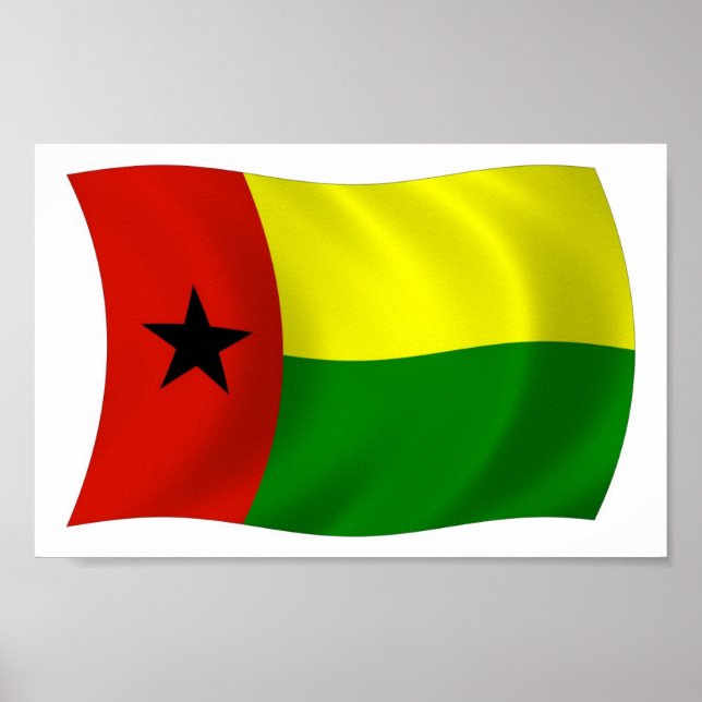 Affiche de drapeau de Guinée-Bissau (Devant)