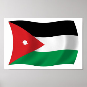 Affiche de drapeau de Jordanie