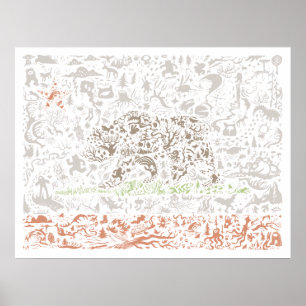 Affiche de drapeau de la Californie