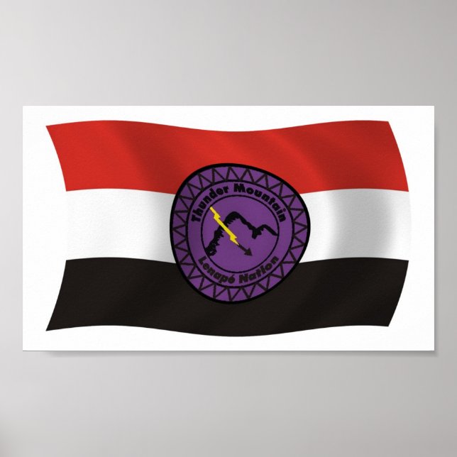 Affiche de drapeau de la nation Lenape de Thunder  (Devant)