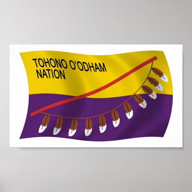 Affiche de drapeau de la nation Tohono O'odham (Devant)