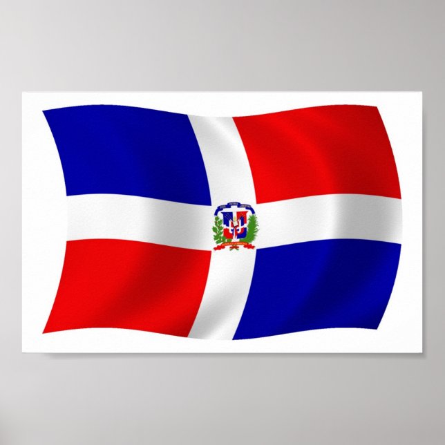 Affiche de drapeau de la République dominicaine (Devant)